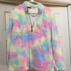 Pink Lily fleece tie dye small New